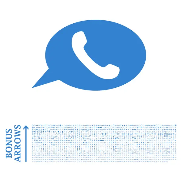 Phone Message Flat Vector Icon with Bonus — Stock Vector