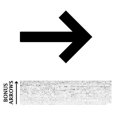 Bonus ile sağ ok düz vektör simgesi