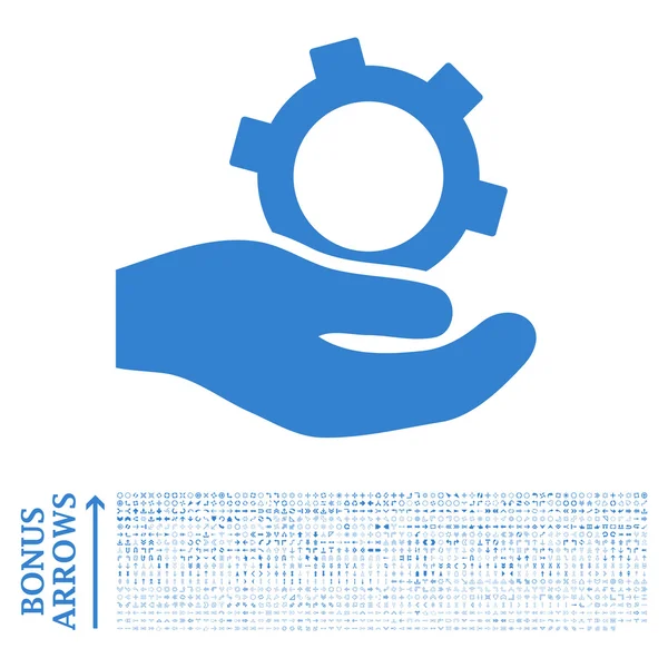 Icono de vector plano de servicio de ingeniería con bonificación — Archivo Imágenes Vectoriales