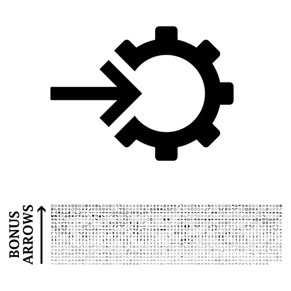 Rädchen Integration flache Vektor-Symbol mit Bonus — Stockvektor