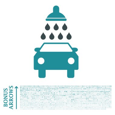Bonus ile araba yıkama düz vektör simgesi