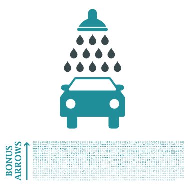 Bonus ile araba duş düz vektör simgesi