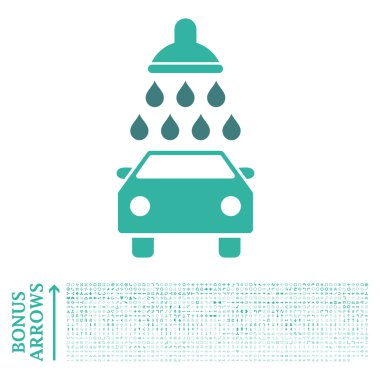 Bonus ile araba duş düz vektör simgesi