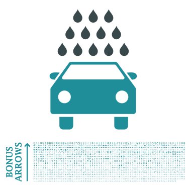 Bonus ile araba yıkama düz vektör simgesi