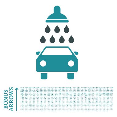 Bonus ile araba duş düz vektör simgesi