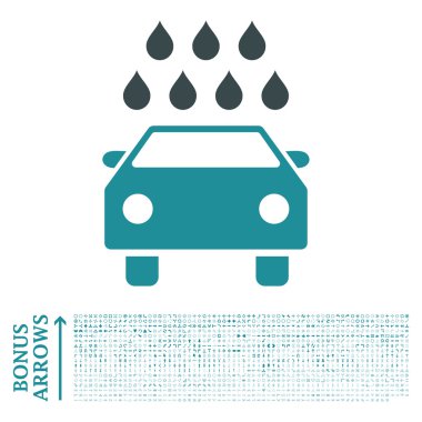 Bonus ile araba duş düz vektör simgesi