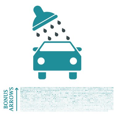 Bonus ile araba yıkama düz vektör simgesi
