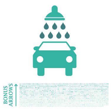 Bonus ile araba yıkama düz vektör simgesi