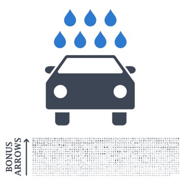 Bonus ile araba duş düz vektör simgesi