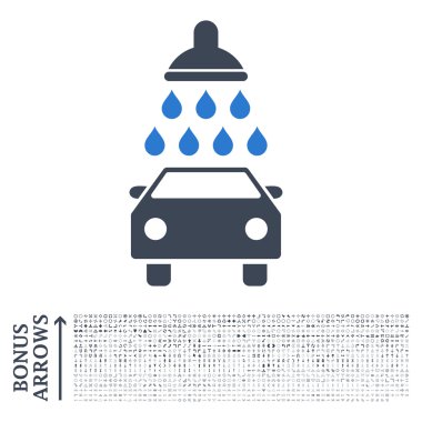 Bonus ile araba duş düz vektör simgesi