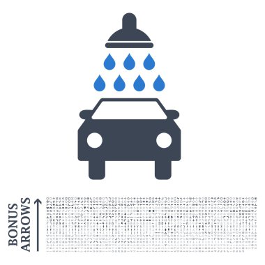 Bonus ile araba yıkama düz vektör simgesi