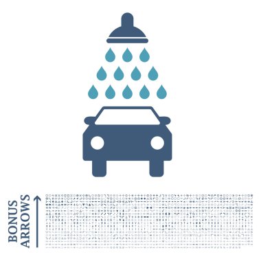 Bonus ile araba duş düz vektör simgesi