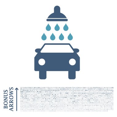 Bonus ile araba yıkama düz vektör simgesi