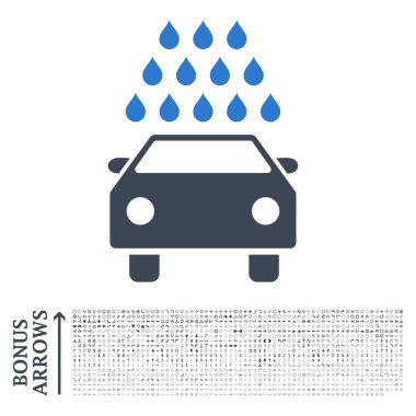Bonus ile araba yıkama düz vektör simgesi