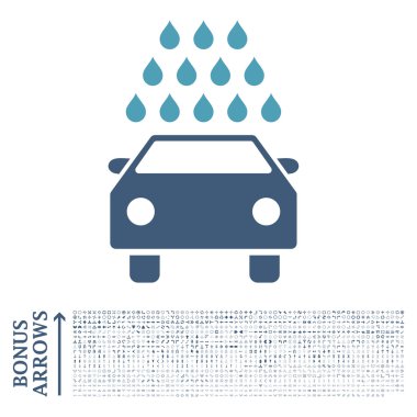 Bonus ile araba yıkama düz vektör simgesi