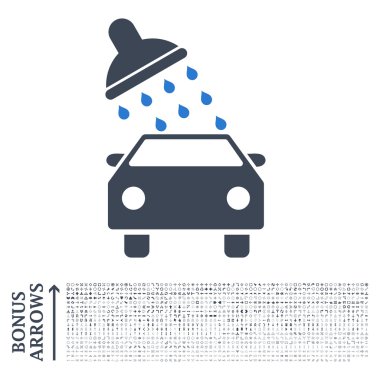 Bonus ile araba yıkama düz vektör simgesi