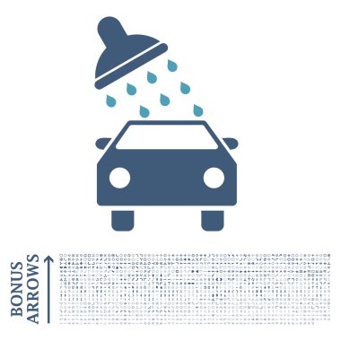 Bonus ile araba yıkama düz vektör simgesi
