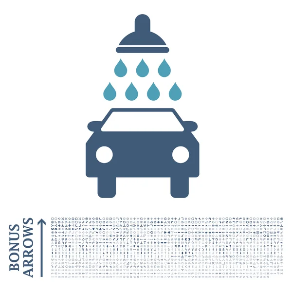 Bonus ile araba yıkama düz vektör simgesi