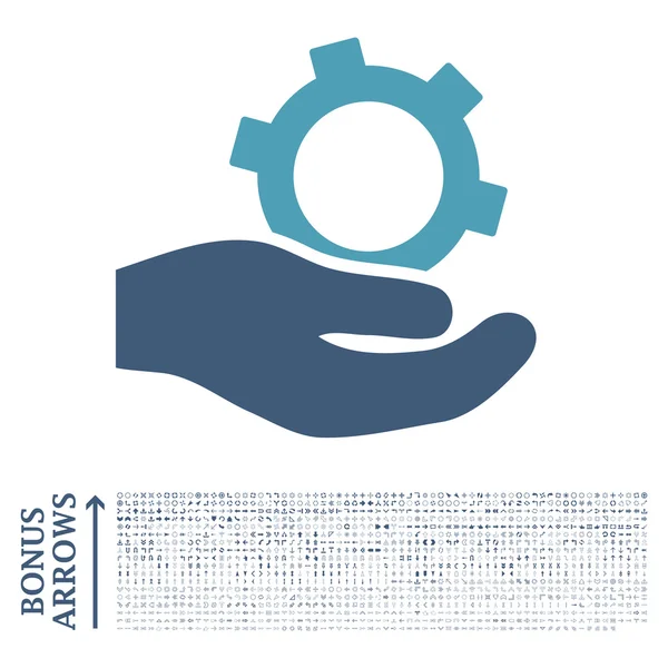 Icono de vector plano de servicio de ingeniería con bonificación — Archivo Imágenes Vectoriales