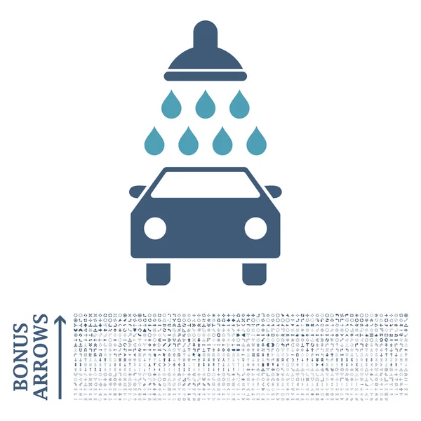 Bonus ile araba duş düz vektör simgesi