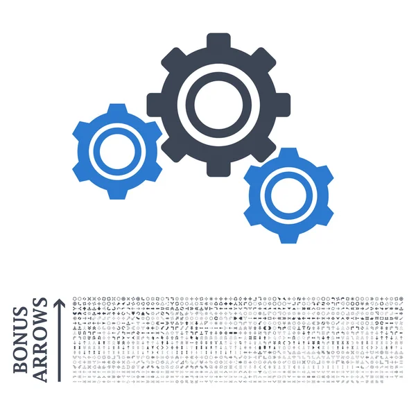 보너스와 함께 기어 평면 벡터 아이콘 — 스톡 벡터