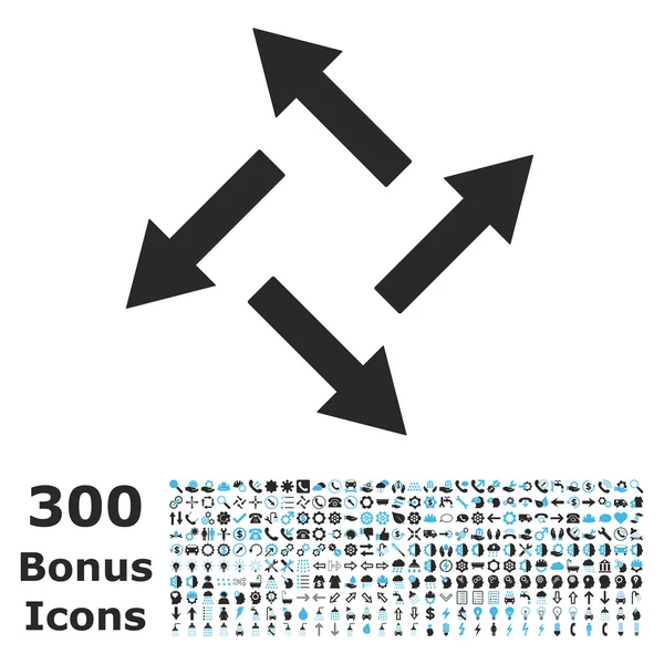 Centrifugaal pijlen platte Vector Icon met Bonus — Stockvector