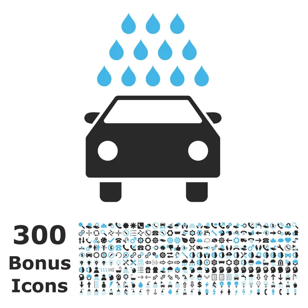 Car Wash platte Vector Icon met Bonus — Stockvector