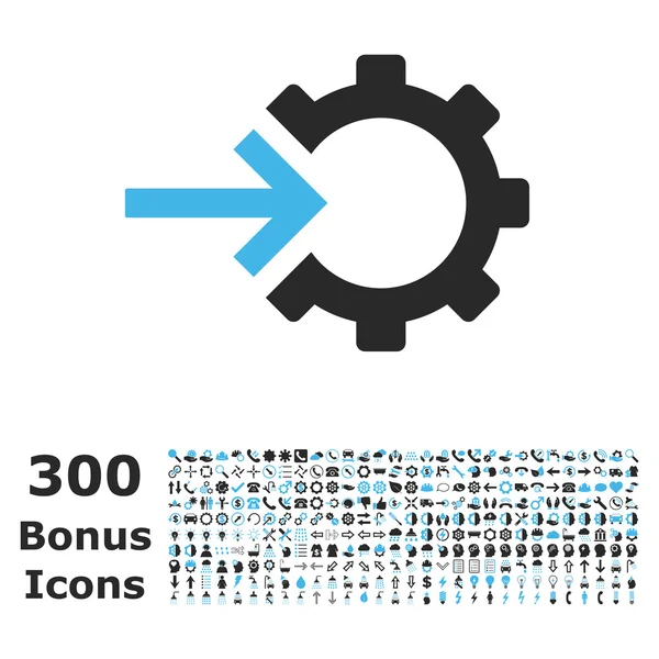 Kolečko integrace ploché vektorové ikony s bonusem — Stockový vektor