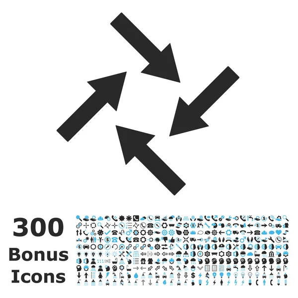 Centripetale pijlen platte Vector Icon met Bonus — Stockvector