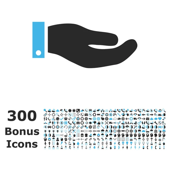 Hand Flat Vector Icon with Bonus — Stock Vector