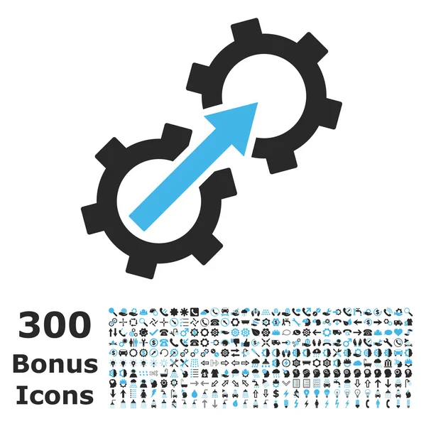 Icono de vectores planos de integración de engranajes con bonificación — Archivo Imágenes Vectoriales