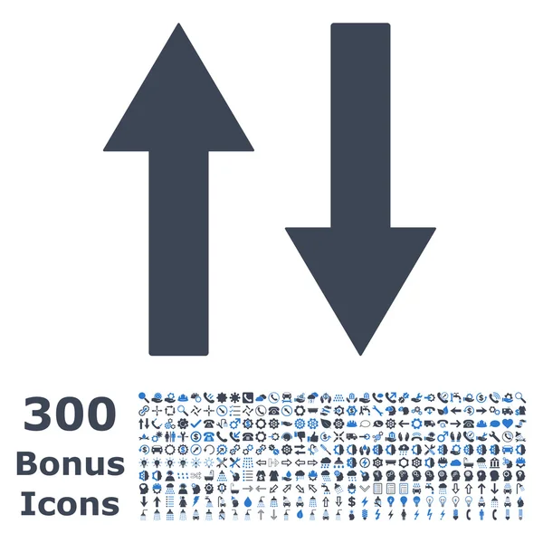 Verticaal spiegelen pijlen platte Vector Icon met Bonus — Stockvector