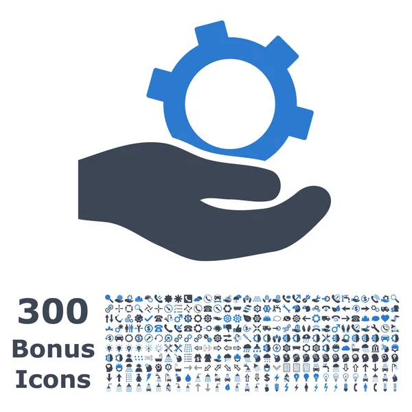 Engineering Service Flat Vector Icon mit Bonus — Stockvektor