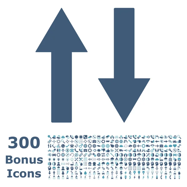 垂直翻转箭头平矢量图标与奖金 — 图库矢量图片