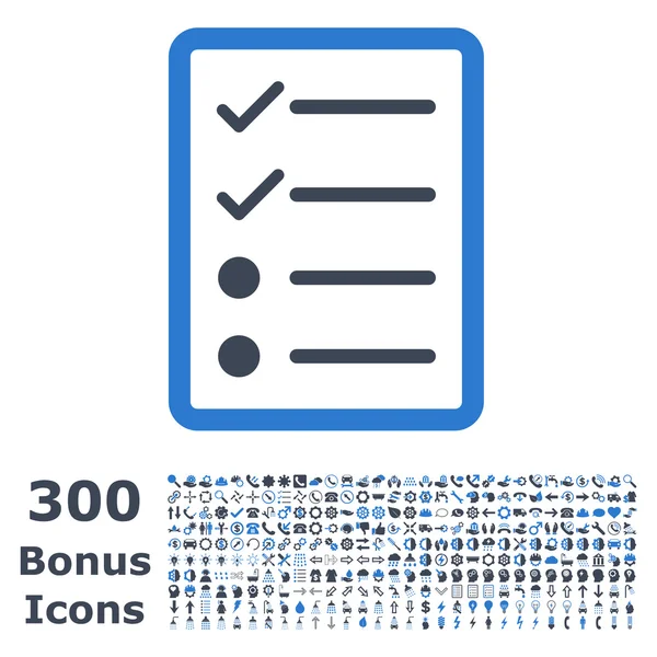 Checklist Page Flat Vector Icon with Bonus — Stock Vector