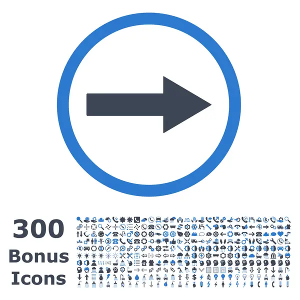 Icône vectorielle plate arrondie à droite avec bonus — Image vectorielle