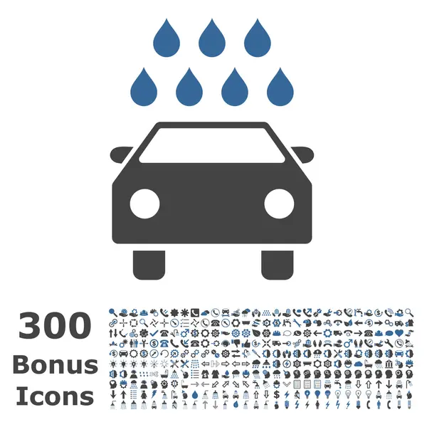 Vector plano de ducha de coche icono con bonificación — Vector de stock
