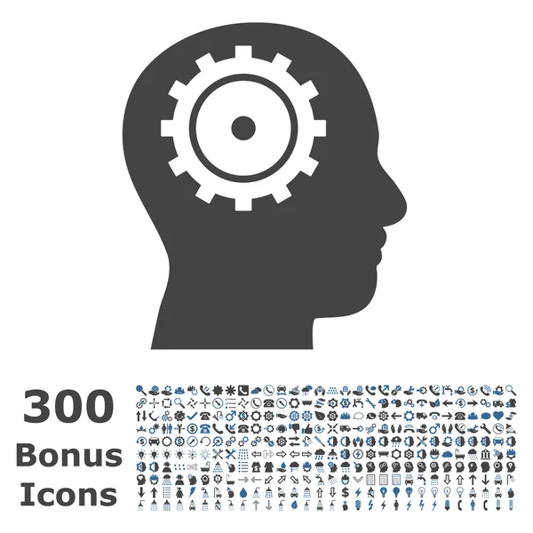Ícone plano do vetor do intelecto com bônus —  Vetores de Stock