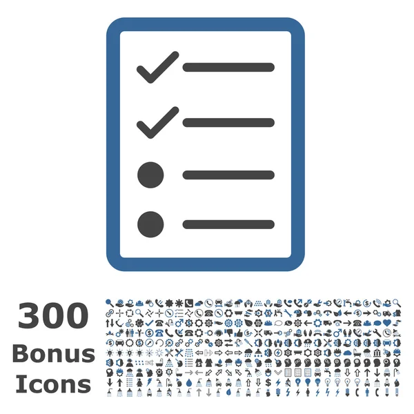 Checklist Page Flat Vector Icon with Bonus — Stock Vector