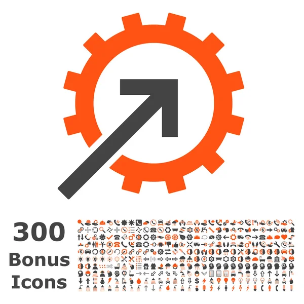 Icône vectorielle plate d'intégration de rouage avec le boni — Image vectorielle