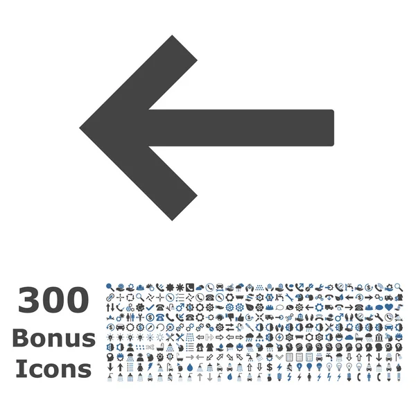 Vänster pil platt vektor ikon med Bonus — Stock vektor
