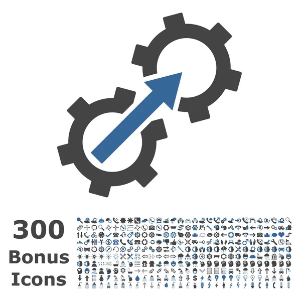 Zařízení integrace ploché vektorové ikony s bonusem — Stockový vektor