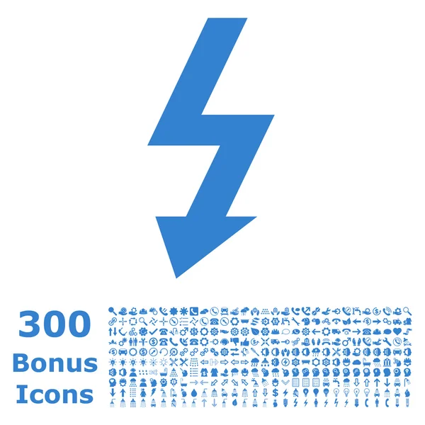 Ícone plano de alta tensão do vetor com bônus — Vetor de Stock