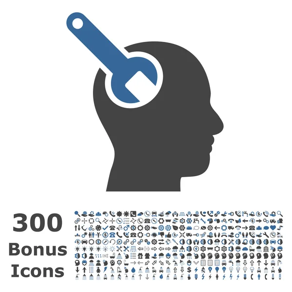 Brain Tool Flat Vector Icon with Bonus — Stock Vector