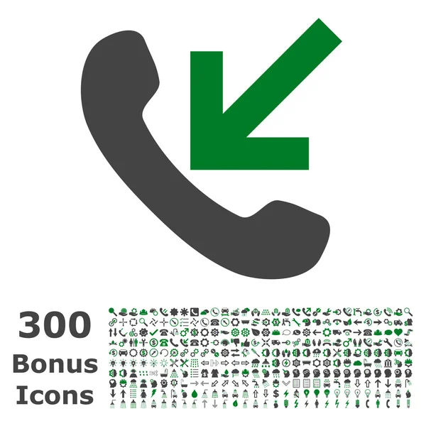 Eingehende Anrufe Flat Vector Icon mit Bonus — Stockvektor