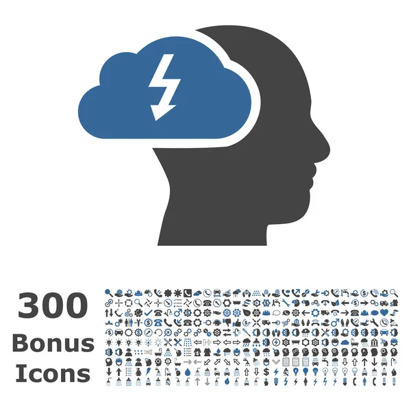 Brainstormen platte Vector Icon met Bonus — Stockvector