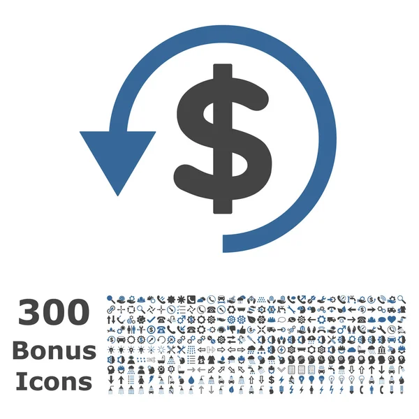 Chargeback Flat vektorové ikony s bonusem — Stockový vektor