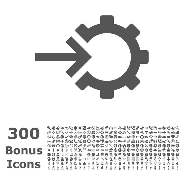 Cog Integration Flat Vector Icon with Bonus — Stock Vector