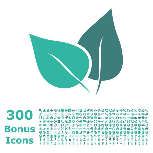 Flora planta plana Vector icono con bono — Vector de stock