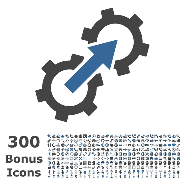 Zařízení integrace ploché vektorové ikony s bonusem — Stockový vektor